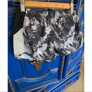 Reebok Lined Small Running Workout Shorts Lightweight Black White